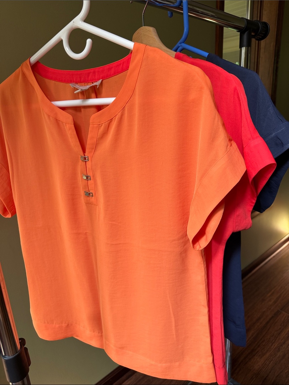 Banana Republic Short-Sleeve Top with Button Accents